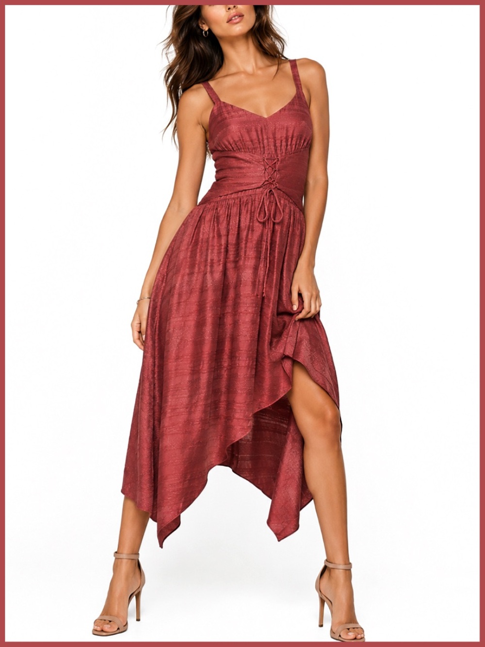 BCBGMaxAzria Sleeveless Vintage Asymmetrical Lace Dress